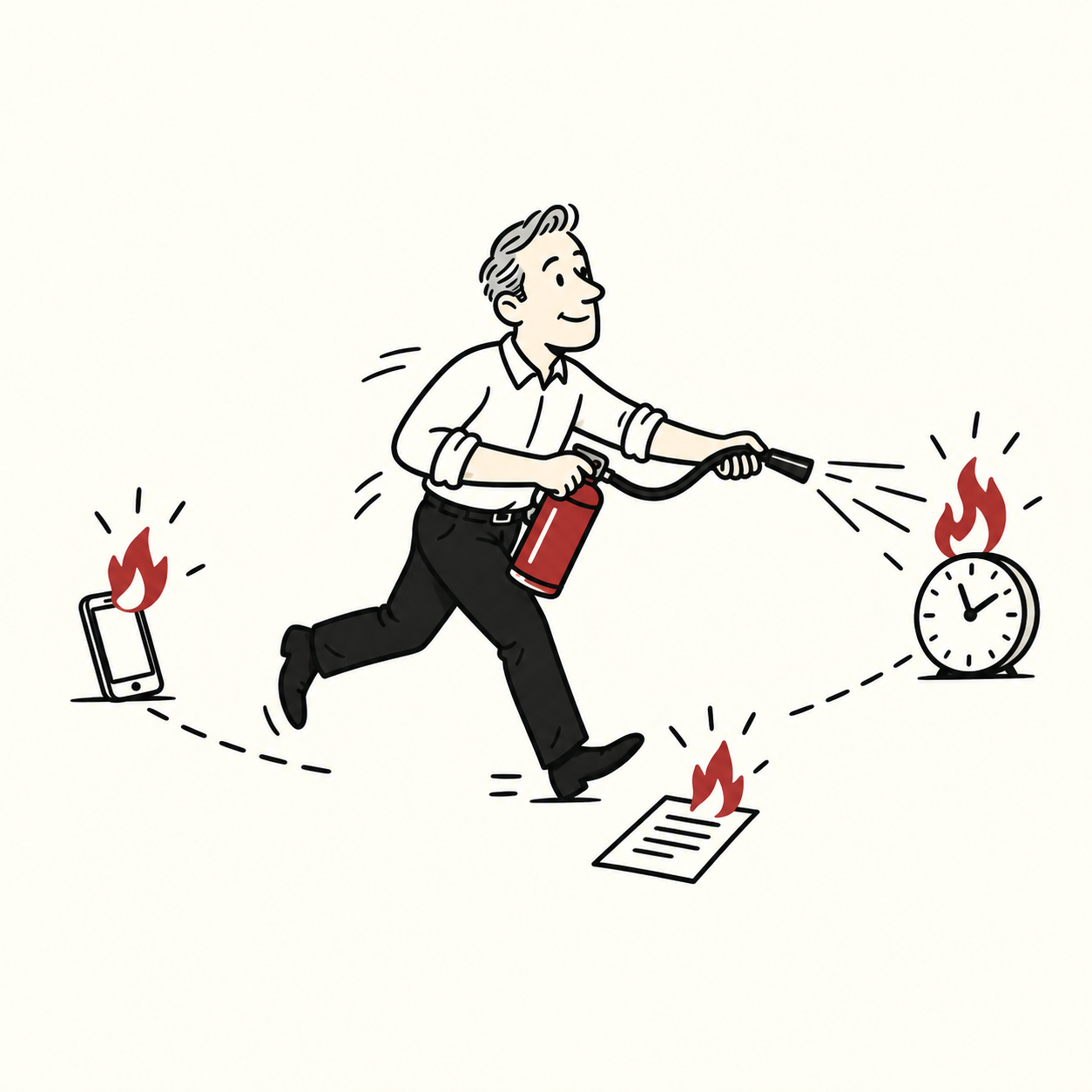 The Firefighter rushing to solve every urgent problem